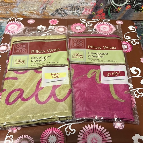 New Set of Two “grateful” and “Hello Fall” Home Collection Pillow Wraps - Picture 3 of 11